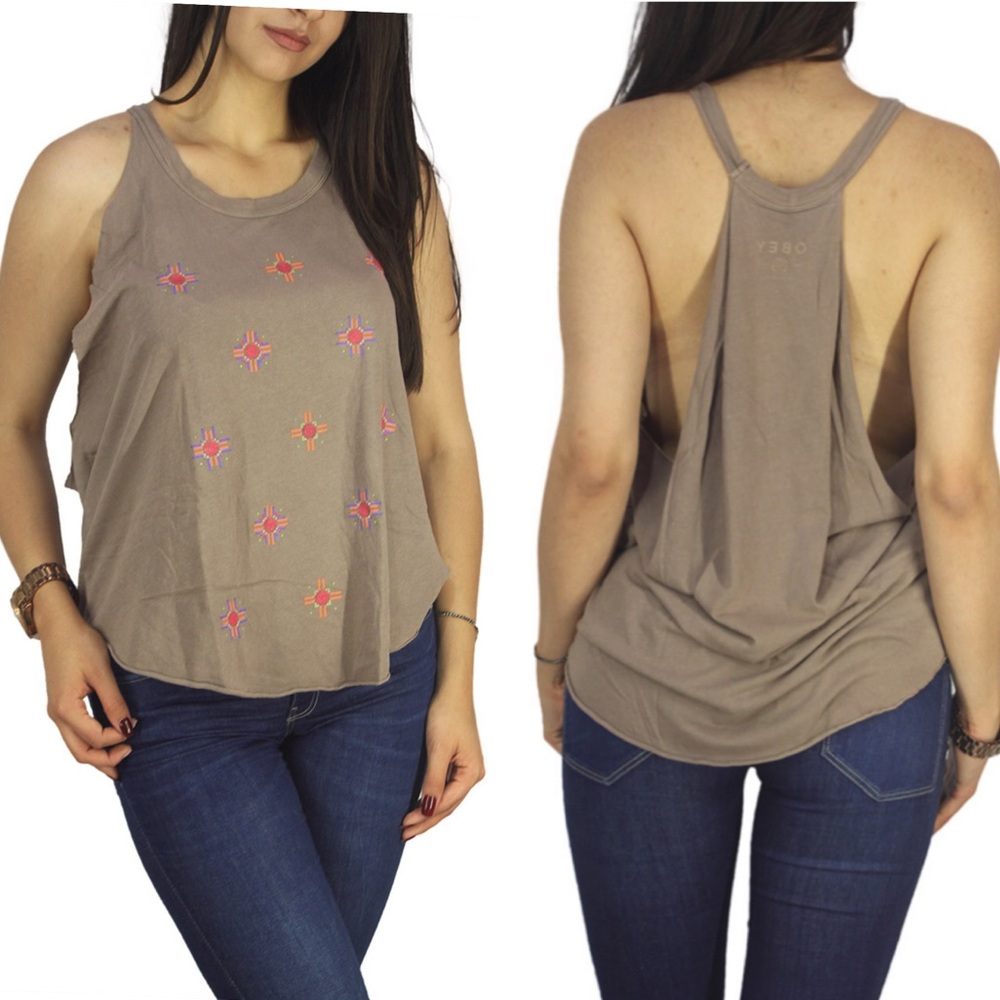 Obey women's tank Sun bloom in dusty canteen